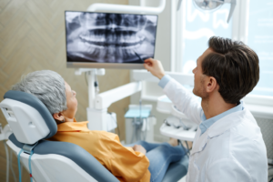 a closeup of a dental X-ray image
