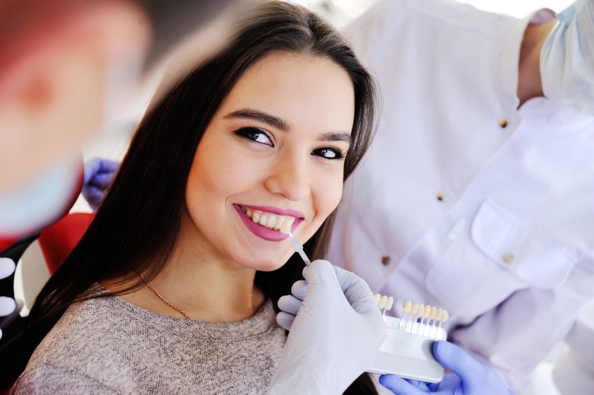 A woman getting veneers